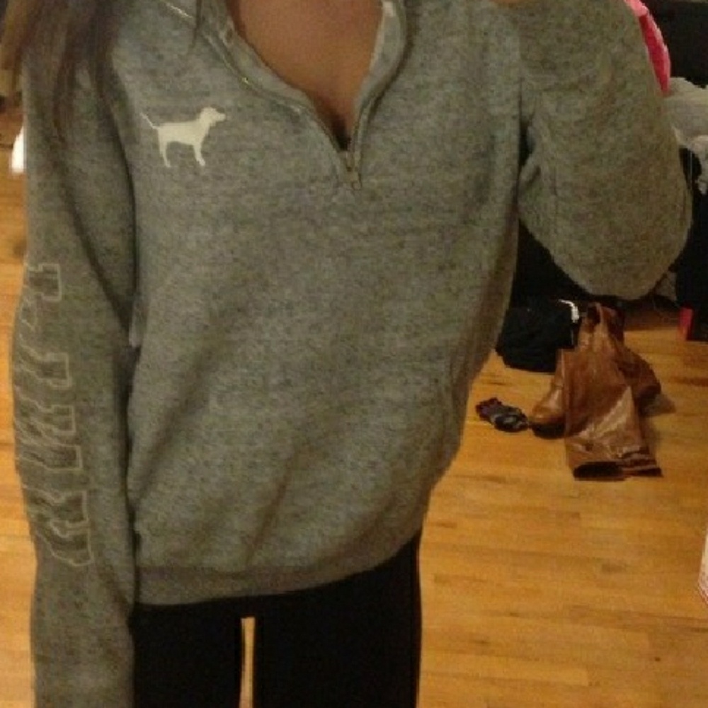 NOT FOR SALE. Victoria Secret PINK grey gray half zip. Perfect